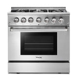 HRD3606ULP - 36 Inch Professional Dual Fuel LP Range in Stainless Steel