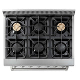 HRD3606ULP - 36 Inch Professional Dual Fuel LP Range in Stainless Steel