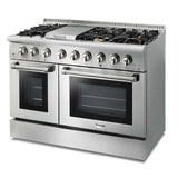 HRD4803ULP - 48 Inch Professional Dual Fuel LP Range in Stainless Steel