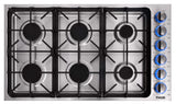 TGC3601 - 36 Inch Professional Drop-In Gas Cooktop with Six Burners in Stainless Steel