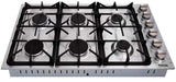 TGC3601 - 36 Inch Professional Drop-In Gas Cooktop with Six Burners in Stainless Steel